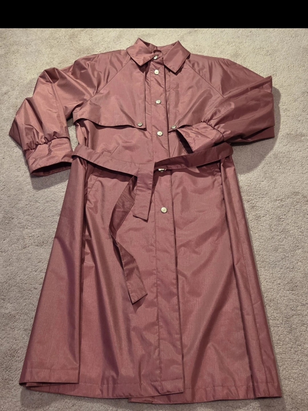 Vintage Rubber Back Cambridge rain trench coat 10P Dusty Mauve/Rose tone